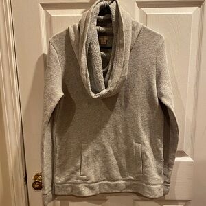 J. Crew Heather Gray Cowl Neck Hoodie Size Medium